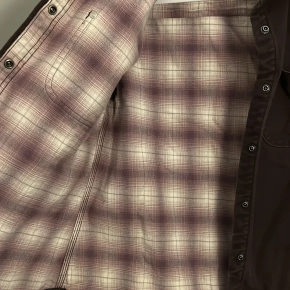 Carhartt Brown Workwear Jacket with Plaid Lining - Picture 3 of 6